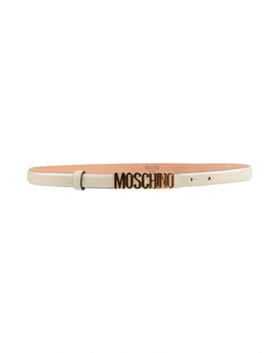 Moschino Couture Woman Belt Cream Size 8 Soft Leather In White