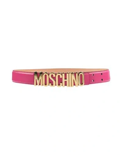 Moschino Couture Woman Belt Fuchsia Size 8 Leather In Pink