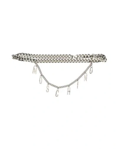Moschino Couture Woman Belt Silver Size L Metal