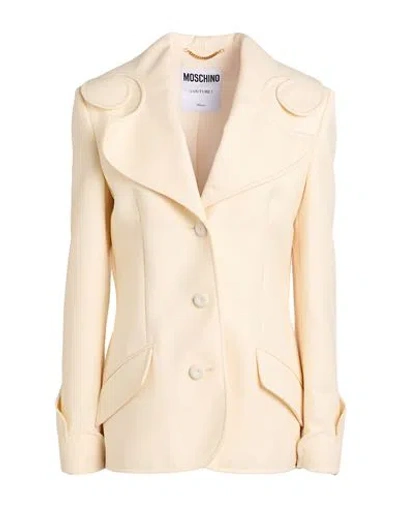 Moschino Couture Woman Blazer Ivory Size 6 Virgin Wool In Yellow
