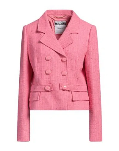 Moschino Couture Woman Blazer Magenta Size 6 Cotton, Polyamide In Pink