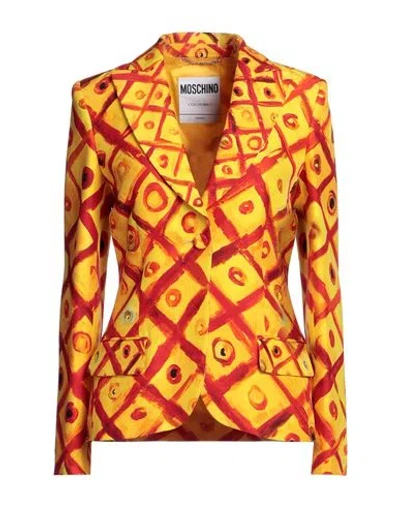 Moschino Woman Blazer Ocher Size 8 Viscose In Yellow