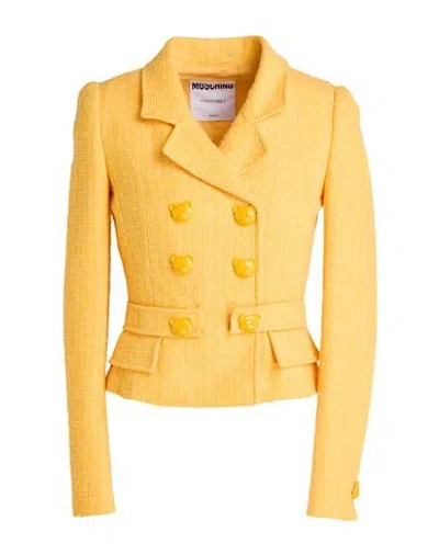Moschino Couture Woman Blazer Marigold Size 4 Cotton, Polyamide In Yellow