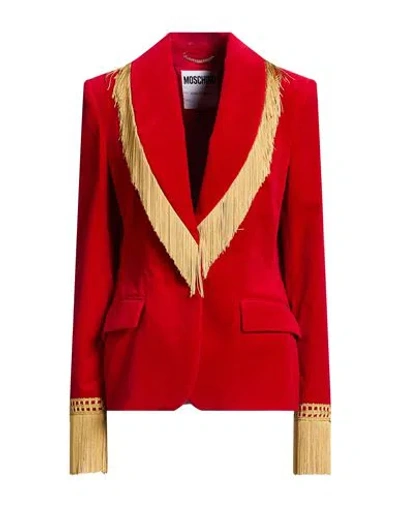 Moschino Couture Woman Blazer Red Size 12 Cotton, Elastane