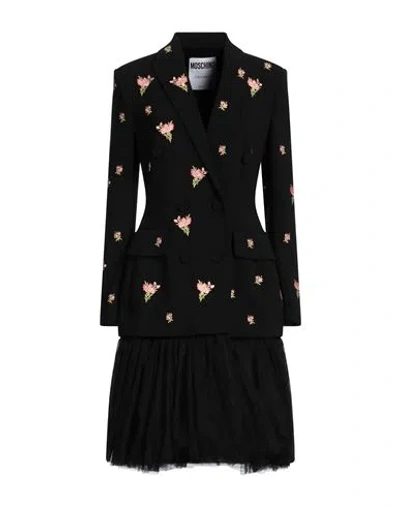 Moschino Couture Woman Coat Black Size 10 Polyester, Polyurethane, Polyamide