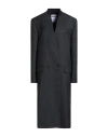 Moschino Couture Woman Coat Charcoal Size 8 Virgin Wool In Blue