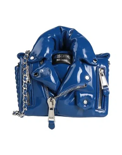 Moschino Couture Woman Cross-body Bag Blue Size - Leather, Textile Fibers
