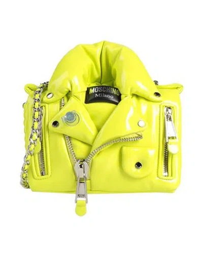 Moschino Couture Woman Cross-body Bag Lime Green Size - Leather, Textile Fibers