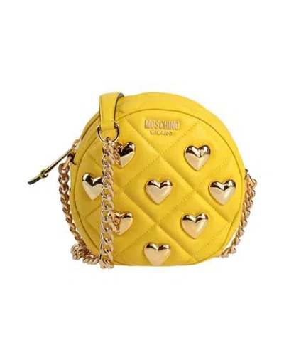 Moschino Couture Woman Cross-body Bag Yellow Size - Leather