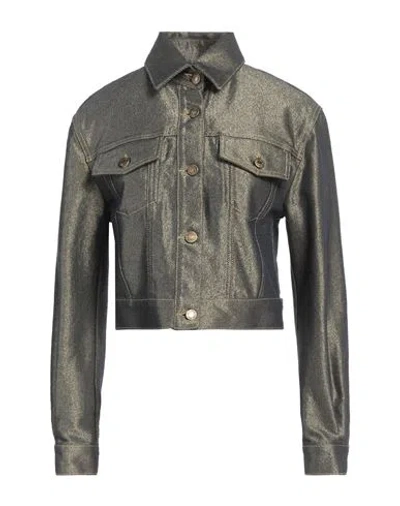 Moschino Couture Woman Denim Outerwear Grey Size 6 Cotton, Viscose, Metallic Fiber In Gray