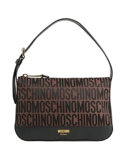 Moschino Couture Woman Handbag Chocolate Brown Size - Textile Fibers, Leather