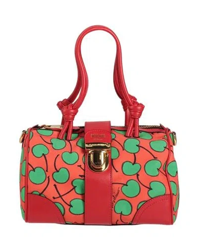 Moschino Couture Woman Handbag Tomato Red Size - Leather, Textile Fibers