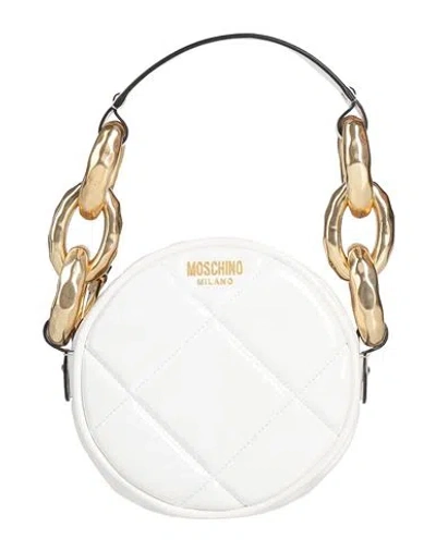 Moschino Couture Woman Handbag White Size - Leather, Textile Fibers