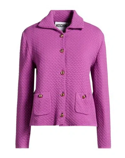Moschino Couture Woman Jacket Mauve Size 12 Polyamide, Elastane In Purple