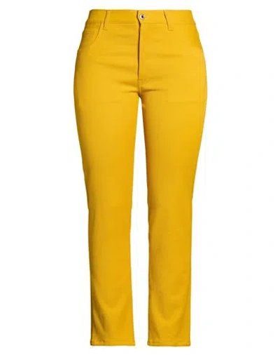Moschino Couture Woman Jeans Yellow Size 10 Cotton, Elastane