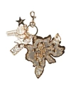 Moschino Couture Woman Key Ring Gold Size - Metal, Textile Fibers In Gold