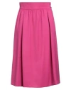 Moschino Pleated Midi Skirt Button Detail In Magenta