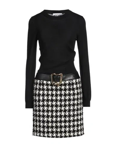 Moschino Couture Woman Mini Dress Black Size 6 Virgin Wool, Cotton, Polyamide, Polyester, Polyuretha