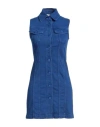 Moschino Couture Woman Mini Dress Blue Size 6 Cotton, Elastane In Blue
