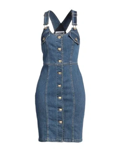 Moschino Couture Woman Mini Dress Blue Size 8 Cotton, Elastane
