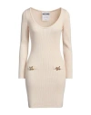 Moschino Couture Woman Mini Dress Cream Size 6 Virgin Wool