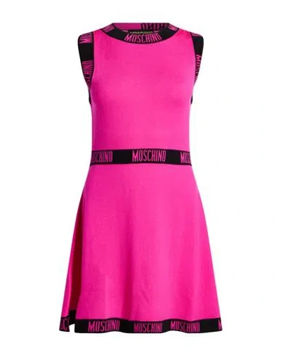 Moschino Couture Woman Mini Dress Fuchsia Size 2 Virgin Wool In Pink