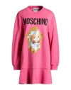 Moschino Couture Woman Mini Dress Fuchsia Size 8 Organic Cotton In Pattern