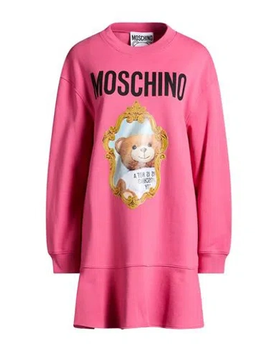 Moschino Couture Woman Mini Dress Fuchsia Size 8 Organic Cotton In Pattern
