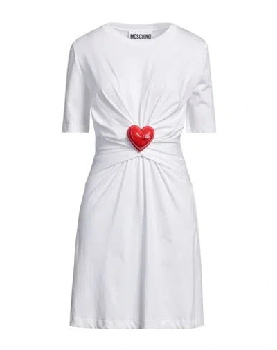 Moschino Woman Mini Dress White Size 6 Cotton