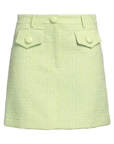 MOSCHINO MOSCHINO COUTURE WOMAN MINI SKIRT LIGHT GREEN SIZE 6 COTTON, POLYAMIDE
