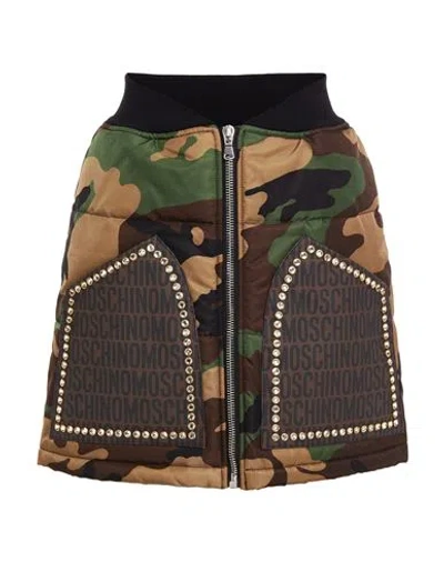 Moschino Couture Woman Mini Skirt Military Green Size 8 Polyamide
