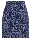 Moschino Ladies Moire Effect Print Cotton Viscose Mini Skirt In Purple