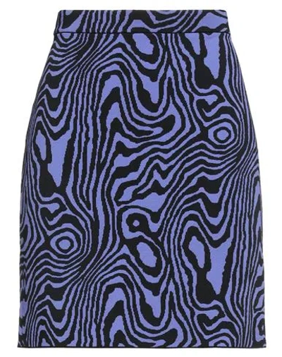Moschino Couture Woman Mini Skirt Purple Size 8 Viscose, Polyester In Blue