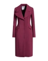 Moschino Couture Woman Overcoat & Trench Coat Plum Size 6 Viscose, Elastane In Purple