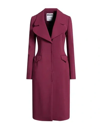 Moschino Couture Woman Overcoat & Trench Coat Plum Size 6 Viscose, Elastane In Purple