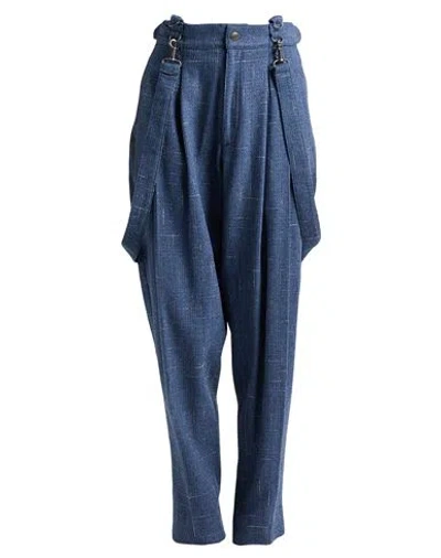 Moschino Couture Woman Pants Slate Blue Size 14 Wool, Acrylic, Polyester, Polyamide, Cotton