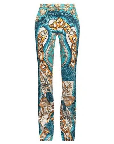 Moschino Couture Woman Pants Turquoise Size 10 Cotton, Elastane In Blue