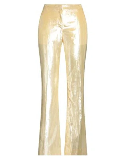 Moschino Couture Woman Pants Yellow Size 12 Polyester, Acetate, Polyamide
