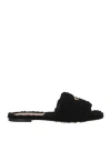 Moschino Couture Woman Sandals Black Size 6 Textile Fibers In Black