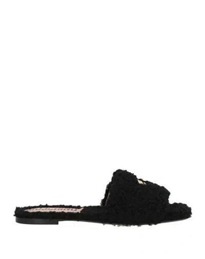 Moschino Couture Woman Sandals Black Size 6 Textile Fibers