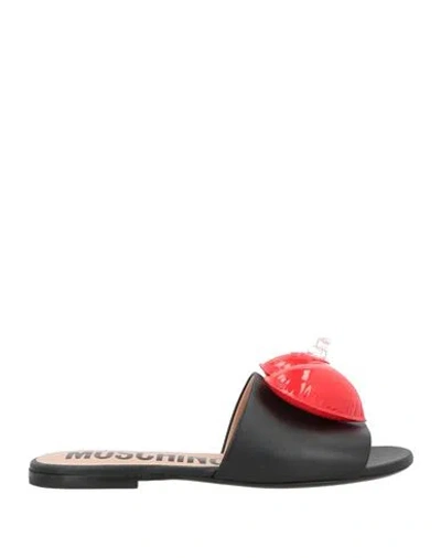 Moschino Couture Woman Sandals Black Size 8 Leather