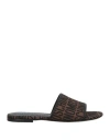 Moschino Logo-print Open-toe Sandals In Brown