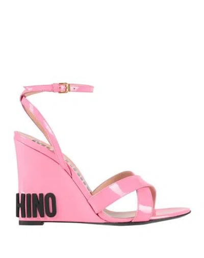 Moschino Couture Woman Sandals Pink Size 8 Leather