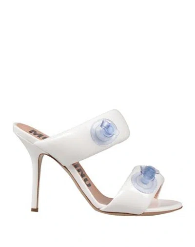Moschino Couture Woman Sandals White Size 8 Polyurethane, Polyester