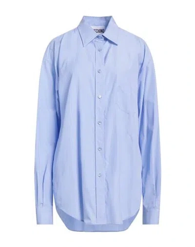 Moschino Couture Woman Shirt Azure Size 10 Cotton In Blue