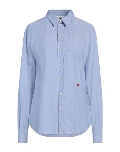 Moschino Couture Woman Shirt Azure Size 14 Cotton In Blue
