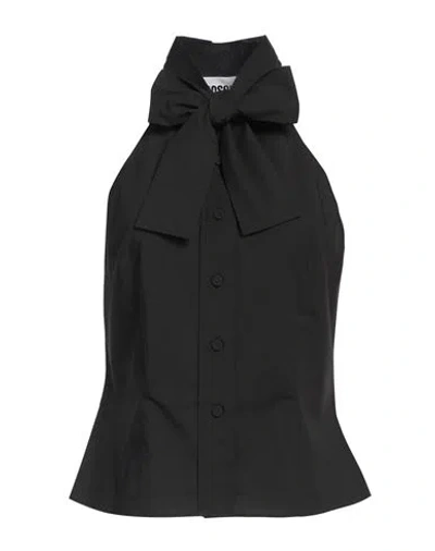 Moschino Couture Woman Shirt Black Size 12 Cotton, Elastane