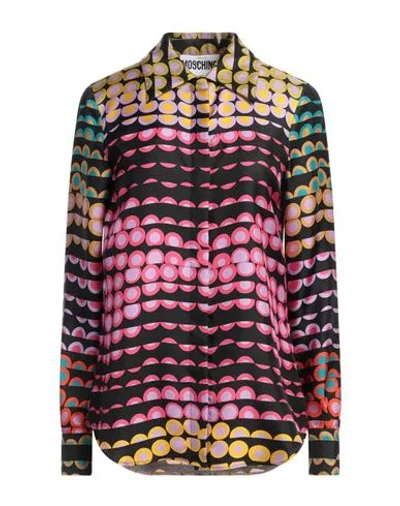 Moschino Couture Woman Shirt Black Size 14 Silk In Multi