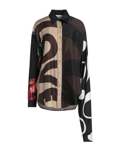 MOSCHINO MOSCHINO COUTURE WOMAN SHIRT BLACK SIZE 8 SILK