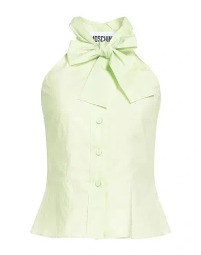 Moschino Couture Woman Shirt Light Green Size 6 Cotton, Elastane